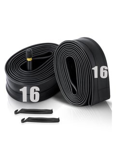 اشتري SYOSI 2 Pcs 16" Bicycle Tubes, 16x1.75-2.125 Inches Bicycle Tube with 2 Tire Levers Butyl Rubber Bike Inner Tube with 32mm Schrader Valve for Road/MTB/Kids Bike في الامارات