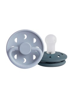 Buy Pack Of 2 Moon Phase Silicone Baby Pacifier 0-6M, Powder Blue/Slate - Size 1 in Saudi Arabia
