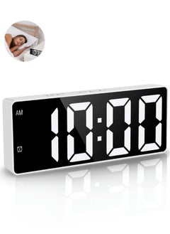 Buy Digital Alarm Clock with Temperature Display,Voice Control LED Clock（White） in UAE