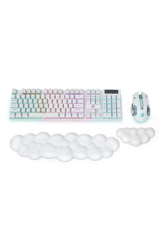 Buy COOLBABY Keyboard Cloud Wrist Rest PU High Density Memory Foam with Non-Slip Base For Typing Pain Relief Ergonomic Keyboard Pad with Wrist Support For Home Office White in UAE