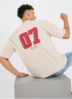 اشتري Back Varsity Printed Oversized T-Shirt في السعودية