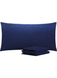 Buy Signoola Basics Lightweight Super Soft Easy Care Microfiber Envelope Pillow cases, Pack of 2 Piece, 50 x 70 cm,Navy Blue color, Pillows Not Included. in Egypt