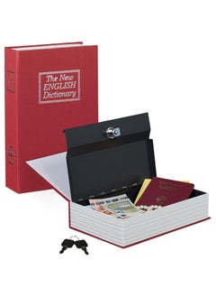 Buy Relaxdays Safe Steel Locking Compartment in Book Shape with 2 Keys, Red, 5.5 x 15.5 x 24 cm in Egypt