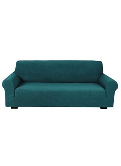 Buy Stretch Fit 3-Seater Sofa Cover Soft Brushed Fabric Couch Cover Exquisitely Full Coverage Furniture Protector Slipcover Three Seater Fits on Standard and Recliner Sofa 185-235cm Size Teal Green in UAE