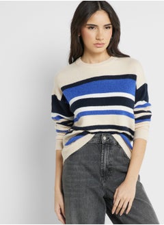 Buy Striped Pullover Sweater in UAE