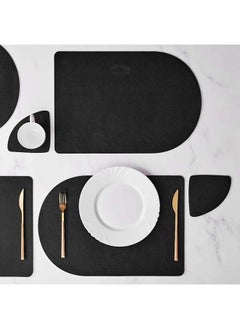 اشتري 4Pieces Ardilla Leather Placemat - Black في مصر