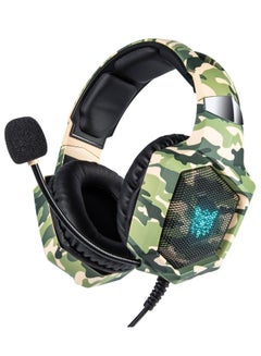Buy K8 Gaming Headset Wired Stereo Headphones Noise-canceling With Mic LED Lights Camouflage Earphone For PS4 XBox PC Laptop in Saudi Arabia
