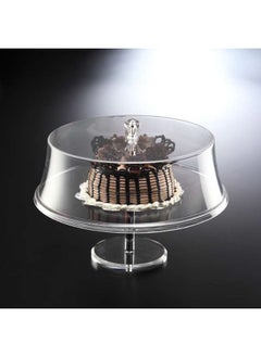 اشتري Acrylic Round Cake Stand white Cover 30 cm في الامارات