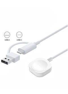 Buy Original Charger for Apple Smart Watches With two USB and Type-C Charging Ports White Color in Saudi Arabia