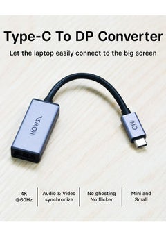 Buy MOWSIL USB C to DP Adapter/converter 4K 60Hz. Type C to DisplayPort Converter in UAE