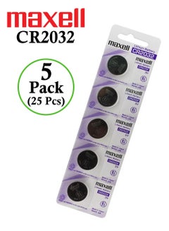 Buy CR2032 Lithium 3V Coin Cell Battery Silver 25Pcs in UAE