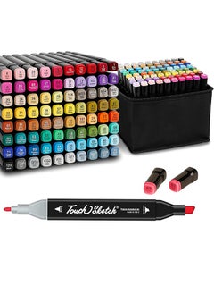 Buy 120-Color Art Markers Set, Dual Tip, Brush & Chisel, Sketch Marker,Based Brush Markers, Adult Kid Coloring, And Illustration in Saudi Arabia