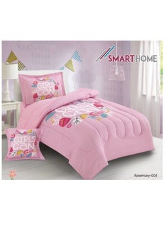 Buy Children's bedding and quilt set with medium filling, consisting of 4 pieces, reversible elastic sheet, size 170 * 230 cm, for boys and girls in Saudi Arabia