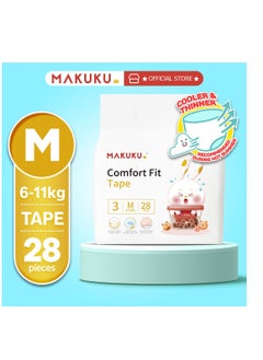 Buy Baby Comfort Fit Tape Diapers |Diapers size 3, Medium |Suitable for babies over 6-11 Kg and 4-6 Months, 28 Diapers SAP Instant Absorption Core Carefully chosen breathable and sealed base film Up to 12 in Saudi Arabia