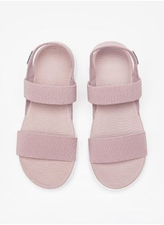 Buy Women's Textured Slip-On Slide Sandals with Back Strap in UAE