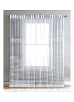 Buy 1Panel Of Fuzzy Sheer Floral Tulle Curtains 300 × 300 centimeters 1 Piece in Egypt