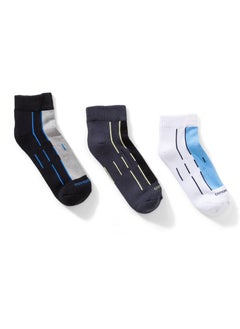 Buy Pack of 3 Half Towel Printed Cotton Socks 15/41 in Egypt