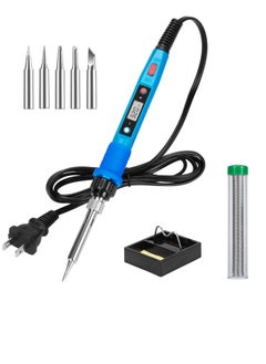 Buy Soldering Iron Kit, Electronics 60W Adjustable Temperature Soldering Iron, 5pcs Soldering Iron Tips, Solder, Rosin, Solder Wick, Stand and Other Soldering Kits in Portable Toolbox in UAE