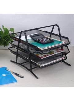 Buy VIO 3 Tier Document, File, Paper, Letter, Office, Desktop Tray Organizer 3 Desk File Tray, 3 Tier Metal Mesh A4 Files Documents in UAE