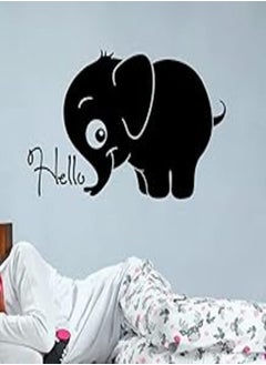 Buy Decorative wall sticker - Baby elephant Hello (60x110cm, black) in Egypt