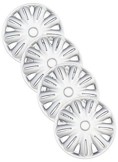 Buy Pack of 4 EM-3078 Taiwan Wheel Cover| 15" Inch | Silver Universal Nested Style in UAE