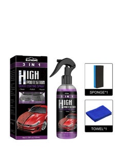 Buy 3 in 1 High Protection Car Coating Spray, Extreme Slick Streak-Free Polymer Quick Detail Coat Car Wax Polish Spray in Saudi Arabia