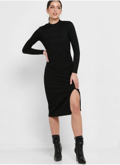 Buy Ribbed Slit Dress in UAE