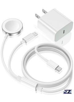 Buy "Upgraded 2-in-1 USB-C Fast Charging Cable for iPhone & Apple Watch with 15W Wall Charger Block" in UAE