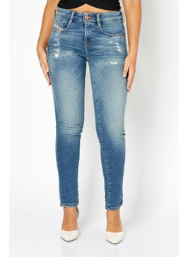 اشتري Women Slim Fit Stretchable Denim, Blue في السعودية