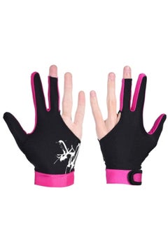 Buy Thin Breathable Men and Women Billiards Three Finger Single Gloves (Rose Red) in UAE