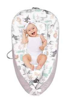 Buy Baby Lounger, Baby Nest for Sleeping,Ultra Soft Breathable, Portable Cotton Newborn Bassinet Mattress for Baby, Baby Bionic Bed for Bedroom, Gift for 0-12 Months Newborn (Animals) in Saudi Arabia