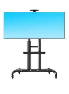 Buy TV Cart Rolling TV Stand with Lockable Wheels for 55 to 80 Inch Plasma LCD LED Flat or Curved Screen TVs up to 100lbs - Height Adjustable (55-80 inch) Black in UAE