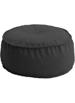 اشتري Linen Round Ottomans Floor Cushion Dark Grey في السعودية