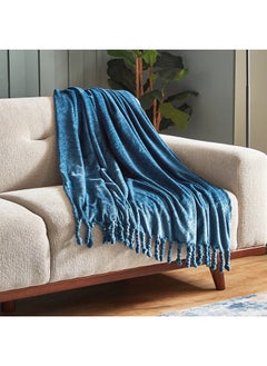 اشتري Lavish Embossed Solid Flannel Embossed Throw 180 x 130 cm في الامارات