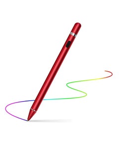 اشتري Active Stylus Pens for Touch Screens,1.5mm Fine Point Rechargeable Digital Pencil Capacitive Pen Fine Point Stylist Pen Pencil Compatible with i-Phone i-Pad and Other Tablets (Red) في الامارات