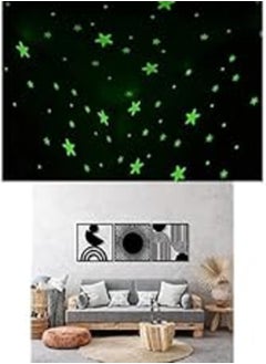 اشتري Bundle of 100 Pcs Home Wall Glow In The Dark Stars Stickers Kids Room Decoration + Geometric Unique Sticker wall art - Set of 3 Panel Each 60x60 في مصر