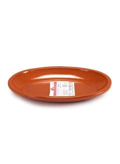 اشتري Brown Terracotta Flat Oval Plate 31 cm ,Spain في الامارات