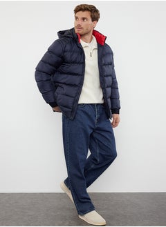 اشتري Navy Blue Men's Regular Fit Puffer Winter Coat TMNAW25MO00002 في مصر