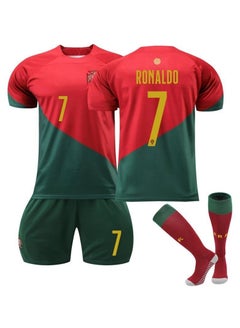 Buy 3-pieces Ronaldo Jersey No. 7 Host And Guest Men's And Women's Football Shirt in UAE