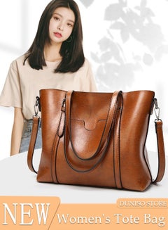 اشتري Fashion Shoulder Tote Bag for Women Leather Handbag Retro Large Capacity Messenger Lady's Fashionable Travel Hand Crossbody Bag for School Office Travel في الامارات