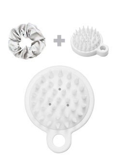 Buy Hair Scalp Massager Shampoo Brush for Shower, Scalp Scrubber with Soft Silicone Bristles for Hair Growth & Dandruff Treatment, Wet Dry Oil Hair Massager for All Hair Types of Women (White) in UAE