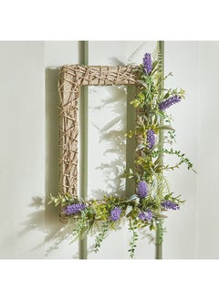 Buy Fiona Lavender Rectangular Wreath Wall Decor 29 x 34 x 10 cm in Saudi Arabia