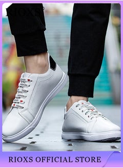 Buy Men's Casual Canvas Low Top Sneakers Classic Lace Up Lightweight Breathable Shoes Fashion Comfortable Flat Shoes in UAE