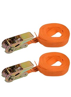 اشتري 2 Pcs Lashing Straps Tie Down Straps Tension Belt Adjustable Cargo Straps Heavy Duty Tensioning Belts, Car Luggage Cargo Trailer في السعودية