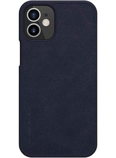 Buy Nillkin Brand Qin Series Classic Slim Flip PU Leather Cover Mobile Phone Case For Iphone 12 mini 5.4 inch - blue in Egypt