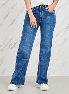 اشتري Mid Rise Wide Flare and Fit Jeans في السعودية