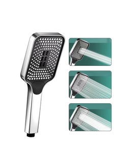 Buy Hand Shower Head, Universal High Pressure Bathroom Square Shower Head, Bath Powerful 3 Spray Modes Handheld Showers for Low Water Pressure, Water Saving - Chrome Color in UAE