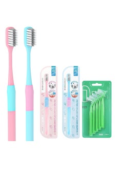 Buy 10pcsToothbrush for Braces U-Shaped Orthodontic Toothbrush for Braces Soft Bristle Brush 4pcs with L Interdental Brush in UAE