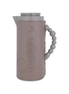 Buy Decorative Cappuccino Leather Thermos 1 Liter in Saudi Arabia