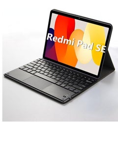 اشتري Xiaomi Redmi Pad SE Keyboard Case for Tablet Redmi Pad SE Cover Magnetic Detachable Wireless Arabic and English Keyboard Cases Xiaomi Redmi Pad SE (11 Inch) 2023 (With Mouse Pad Black) في الامارات